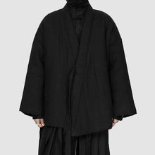 Load image into Gallery viewer, Zen-inspired Diagonal-front Tie Cotton Coat