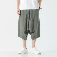 Load image into Gallery viewer, Stripe Lantern-shaped Loose-fitting Low-cut Baggy Pants