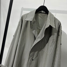Load image into Gallery viewer, Striped Irregular Lapel Shirt
