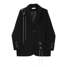 Load image into Gallery viewer, Black Loose Casual Chain Blazer
