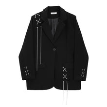 Load image into Gallery viewer, Black Loose Casual Chain Blazer