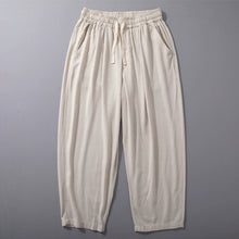 Load image into Gallery viewer, Linen Wide-leg Thin Elastic Waist Trousers