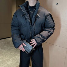 Load image into Gallery viewer, Stand Collar Leather Button Warm Cotton Jacket