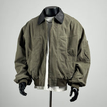 Load image into Gallery viewer, Retro Multi-pocket Color-blocked Lapel Work Jacket