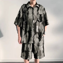 Load image into Gallery viewer, Summer Thin Ice Silk Drape Casual Shirt Loose Shorts Two-piece Set