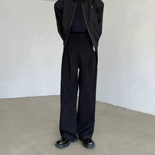 Load image into Gallery viewer, Draped Pleated Straight-leg Suit Trousers