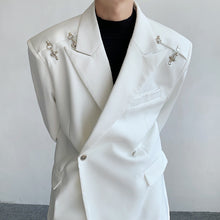 Load image into Gallery viewer, Deconstructed Metal Buckle Shoulder Padded Blazer