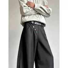 Load image into Gallery viewer, Retro Casual Diagonal Button Wide-leg Pants