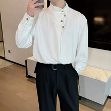 Load image into Gallery viewer, Stand Collar Irregular Loose Shirt