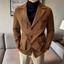 Load image into Gallery viewer, Retro Corduroy Slim-fit Suit Jacket