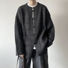 Load image into Gallery viewer, Stand Collar Buttoned Knitted Cardigan