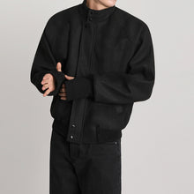 Load image into Gallery viewer, Stand Collar Wool Loose Jacket