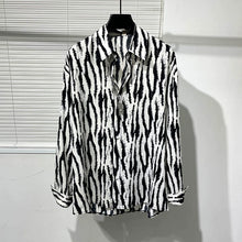 Load image into Gallery viewer, Zebra Print Draped Loose Shirt