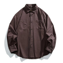 Load image into Gallery viewer, Japanese Retro Textured Long-sleeved Shirt