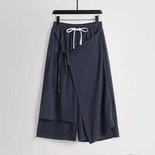 Load image into Gallery viewer, Linen Vintage Tie Wide Leg Straight Pants