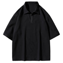 Load image into Gallery viewer, Half Zip Pullover Loose Short Sleeve T-Shirt