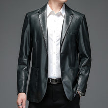 Load image into Gallery viewer, Slim Fit Leather Cropped Jacket