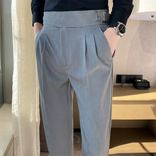 Load image into Gallery viewer, Slim-fit Paris Buckle High-waist Casual Trousers