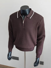 Load image into Gallery viewer, Half-zip Collar Pullover Knit Polo Shirt