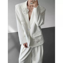 Load image into Gallery viewer, Embroidered 3D Floral Casual Blazer