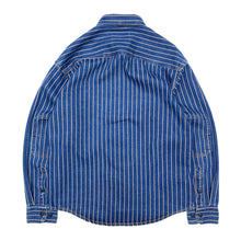 Load image into Gallery viewer, Vintage Distressed Washed Denim Striped Shirt