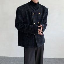 Load image into Gallery viewer, Double-breasted Collarless Solid Color Jacket
