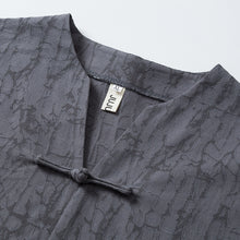 Load image into Gallery viewer, Cotton Linen Buckle Tang Suit Short-sleeved T-shirt