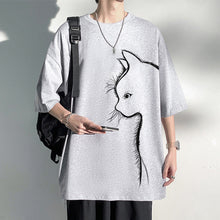Load image into Gallery viewer, Cat print short-sleeve T-shirt