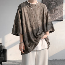 Load image into Gallery viewer, American Solid Color Ripped Short Sleeve Top