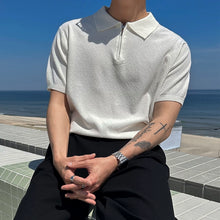 Load image into Gallery viewer, Casual Polo Collar Zipper T-shirt