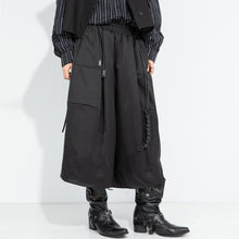 Load image into Gallery viewer, Women's Large Pockets Elastic-waist Draped Loose Cropped Wide-leg Culottes