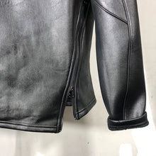 Load image into Gallery viewer, Leather Stand Collar Zippered Irregular Sweatshirt