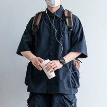 Load image into Gallery viewer, Japanese Functional Large Pocket Shirt Casual Loose Overalls Two-piece Set