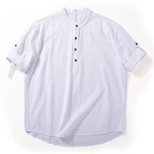 Load image into Gallery viewer, Stand Collar Casual Short Sleeve Shirt