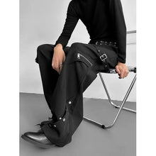 Load image into Gallery viewer, Metal Buckle Draped Casual Trousers