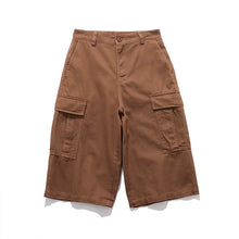 Load image into Gallery viewer, Vintage-style Multiple Pockets Cropped Trousers