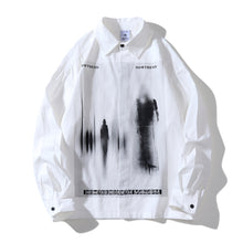 Load image into Gallery viewer, Black Shadow Print Loose Lapel Shirt