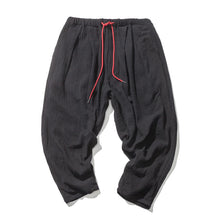 Load image into Gallery viewer, Japanese Casual Cotton and Linen Cropped Harem Pants