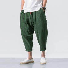 Load image into Gallery viewer, Japanese Casual Cotton and Linen Cropped Harem Pants