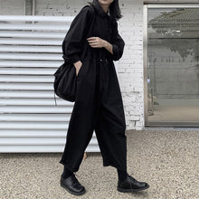 Load image into Gallery viewer, Retro Loose Black Casual Jumpsuit
