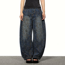 Load image into Gallery viewer, American Leopard Print Wide-leg Denim Scimitar Pants