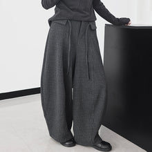 Load image into Gallery viewer, Striped Gray Loose High-waisted Thick Fleece Lining Pants