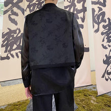 Load image into Gallery viewer, Fake Two Piece Printed Long Sleeve Organza Shirt