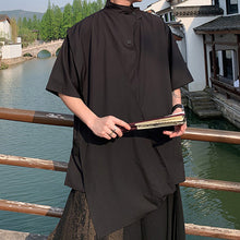 Load image into Gallery viewer, Irregular Shawl Retro Short-sleeved Top