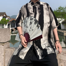 Load image into Gallery viewer, Stand Collar Tie-dye Retro Shirt