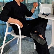 Load image into Gallery viewer, V-neck Cardigan T-shirt and Trousers Set