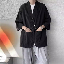 Load image into Gallery viewer, Diagonally Buttoned Loose Cardigan Shirt