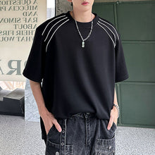 Load image into Gallery viewer, Padded Shoulders and Small Neckline Loose T-shirt