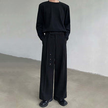 Load image into Gallery viewer, Belted Straight Casual Wool Wide-leg Trousers