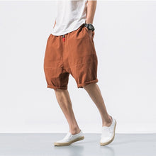 Load image into Gallery viewer, Cotton and Linen Loose Elastic Waist Shorts
